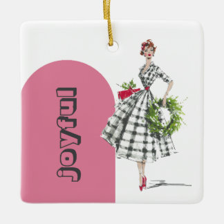 Mid Century Modern Vintage Lady Ornament セラミックオーナメント
