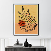 Mid Century Modern Wall Art, Sunset Leaf Print,  ポスター