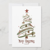 Mid-Century Modern Watercolor Holiday Card シーズンカード (正面)