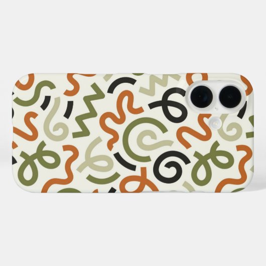 Mid-Century Modern Wavy Abstract Phone Case Case-Mate iPhoneケース (裏面 (横))