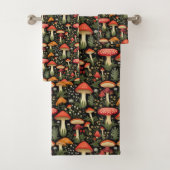 Mid-Century Mushroom Towel Rustic Forest Feel バスタオルセット (インサイチュ)