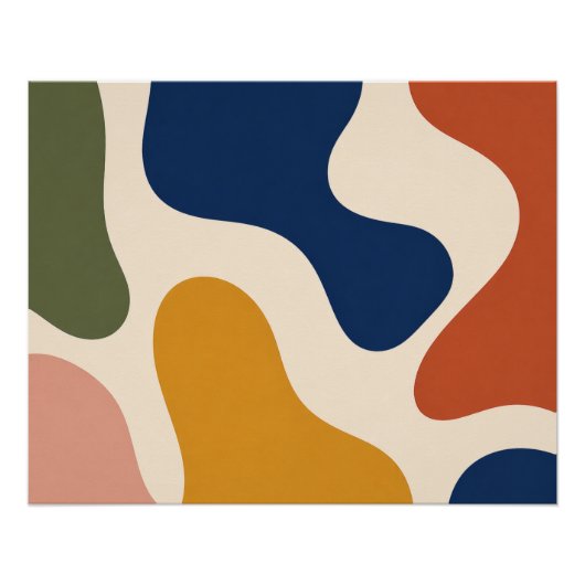 Mid-Century Organic Shapes Poster ポスター (正面)