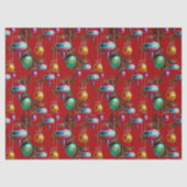 Mid-Century Ornaments On Red 薄葉紙 (正面)