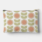 Mid-Century Pastel Pink Retro Floral Pattern アクセサリーポーチ (裏面)