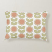  Mid-Century Pastel Pink Retro Floral Pattern アクセントクッション (裏面)