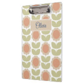 Mid-Century Pastel Pink Retro Floral Pattern クリップボード (左)