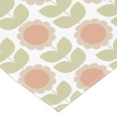  Mid-Century Pastel Pink Retro Floral Pattern ショートテーブルランナー (コーナー)