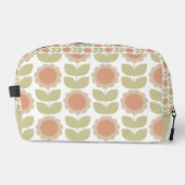  Mid-Century Pastel Pink Retro Floral Pattern ドップキット (正面)