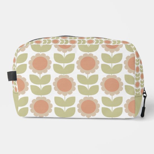 Mid-Century Pastel Pink Retro Floral Pattern ドップキット (正面)