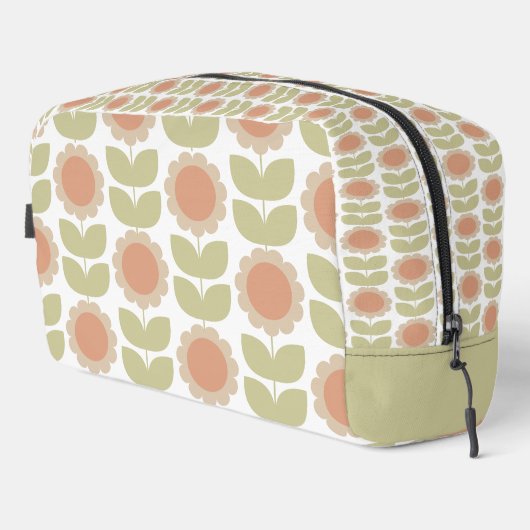  Mid-Century Pastel Pink Retro Floral Pattern ドップキット (右コーナー)