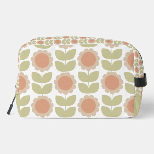  Mid-Century Pastel Pink Retro Floral Pattern ドップキット (裏面)