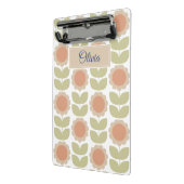  Mid-Century Pastel Pink Retro Floral Pattern ミニクリップボード (アングル2)