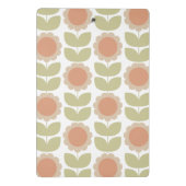  Mid-Century Pastel Pink Retro Floral Pattern ミニクリップボード (裏面)