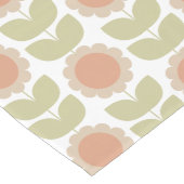 Mid-Century Pastel Pink Retro Floral Pattern ロングテーブルランナー (コーナー)