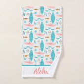 Mid Century Pink Catamaran バスタオルセット (ハンドタオル)