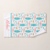 Mid Century Pink Catamaran バスタオルセット (ハンドタオル)