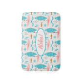 Mid Century Pink Catamaran バスマット (正面縦)