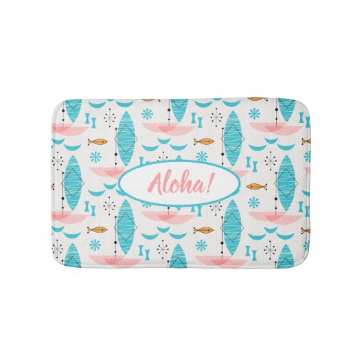 Mid Century Pink Catamaran バスマット (正面)