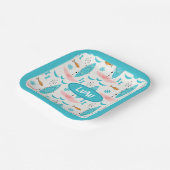 Mid Century Pink Catamaran ペーパープレート (傾斜あり)