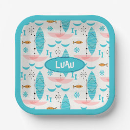 Mid Century Pink Catamaran ペーパープレート