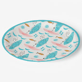 Mid Century Pink Catamaran ペーパープレート (アングル)