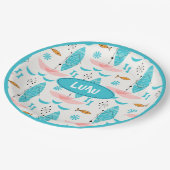 Mid Century Pink Catamaran ペーパープレート (アングル)