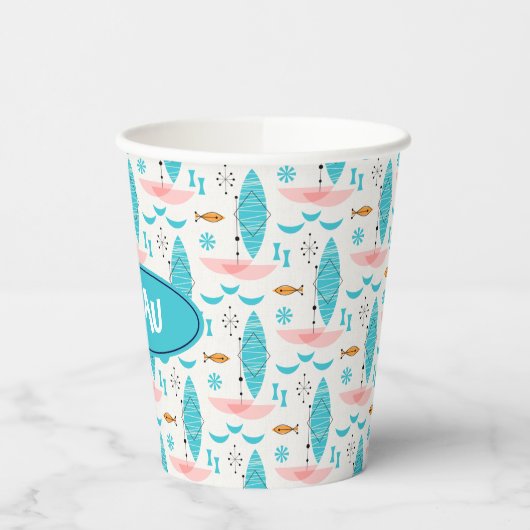 Mid Century Pink Catamaran 紙コップ (左)