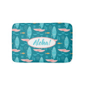 Mid Century Pink Catamaran - Blue Background バスマット (正面)