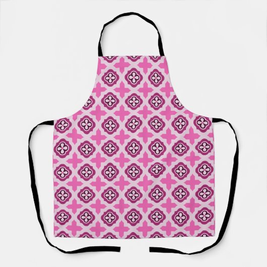 Mid-Century Pink Quatrafoil Apron エプロン (正面)