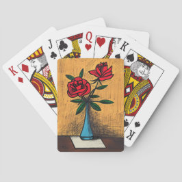 Mid Century Red Roses in Blue Vase トランプ