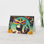 Mid Century Retro 60s Mardi Gras The Smoking Man カード (正面)