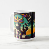 Mid Century Retro 60s Mardi Gras The Smoking Man コーヒーマグカップ (正面左)
