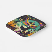 Mid Century Retro 60s Mardi Gras The Smoking Man ペーパープレート (傾斜あり)