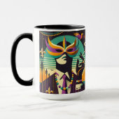 Mid Century Retro 60s Mardi Gras The Smoking Man マグカップ (左)