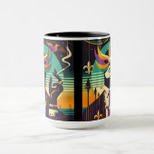 Mid Century Retro 60s Mardi Gras The Smoking Man マグカップ (中央)