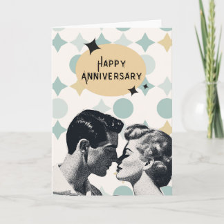 Mid-Century Retro Anniversary Greeting Card カード