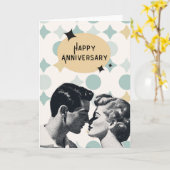 Mid-Century Retro Anniversary Greeting Card カード (黄色い花)