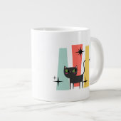 Mid Century Retro Cat  ジャンボコーヒーマグカップ (正面右)