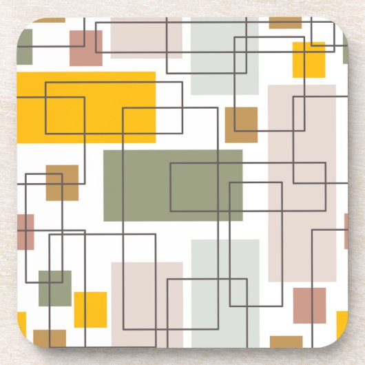 Mid-Century Retro Geometric Abstract Coaster コースター (正面)