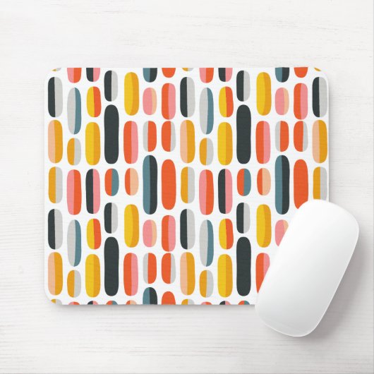 Mid Century Retro Geometric Abstract Pattern マウスパッド (マウス)