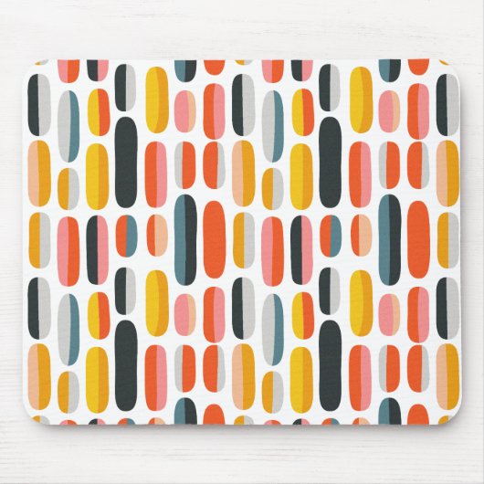 Mid Century Retro Geometric Abstract Pattern マウスパッド (正面)