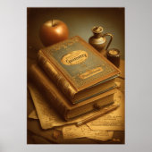 Mid-Century Retro Geometry Book – Timeless Knowled ポスター (正面)