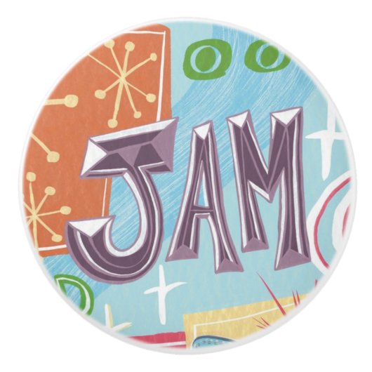 Mid-Century Retro Jam Ceramic Knob セラミックノブ (正面)