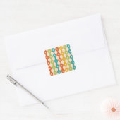 Mid Century Retro Starbursts on ogee pattern     スクエアシール (封筒)