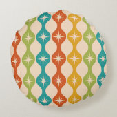 Mid Century Retro Starbursts on ogee pattern  ラウンドクッション (裏面)