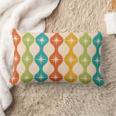 Mid Century Retro Starbursts on ogee pattern ランバークッション (ブランケット)