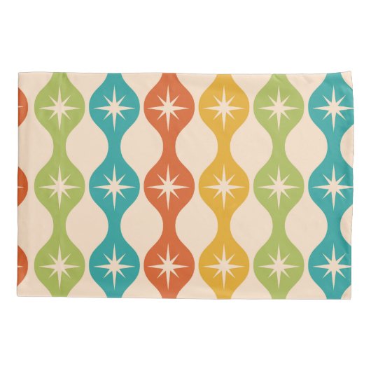 Mid Century Retro Starbursts on ogee pattern     枕カバー (裏面)