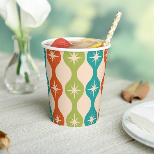 Mid Century Retro Starbursts on ogee pattern  紙コップ (インサイチュ)