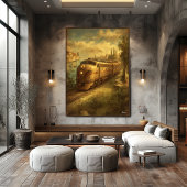 Mid-Century Retro Venice Train – Vintage European  ポスター