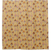 Mid-Century Shower Curtain Copper & Pink Pop シャワーカーテン (正面)
